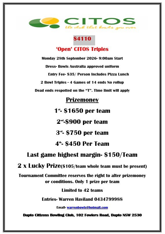 ‘Open’ CITOS Triples flyer
