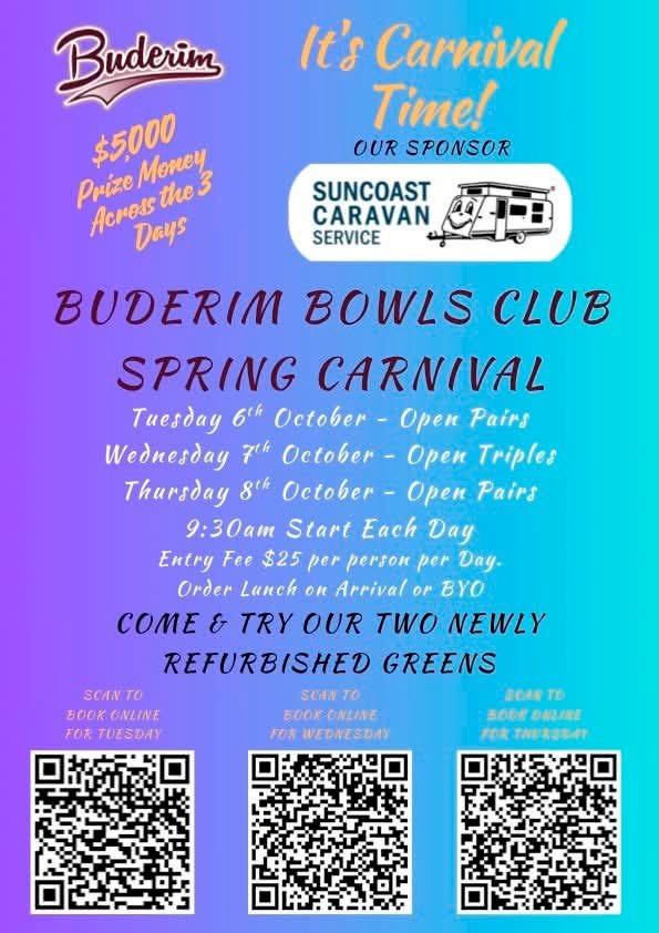 Buderim Bowls Club Spring Carnival