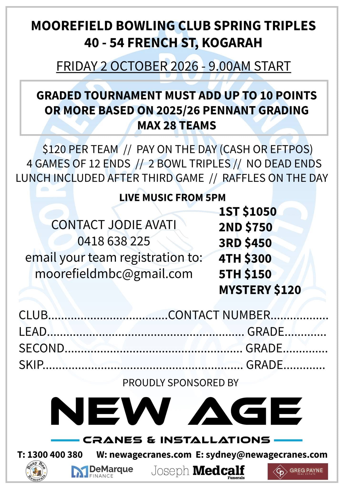 Moorefield Bowling Club Spring Triples