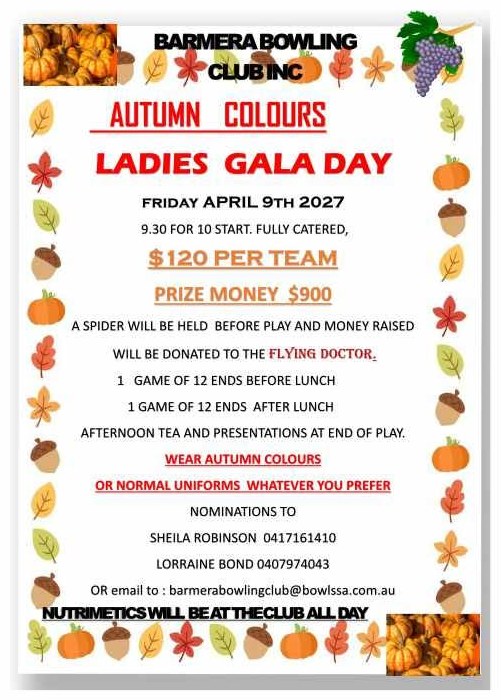 Autumn Colours Ladies Gala Day flyer