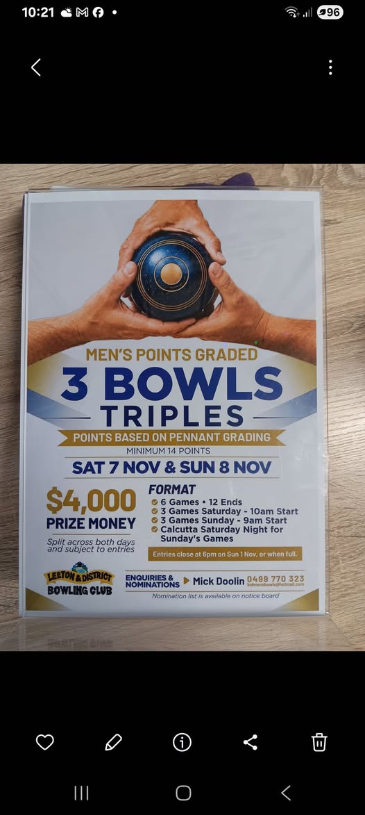 Men’s Points Graded 3 Bowls Triples
