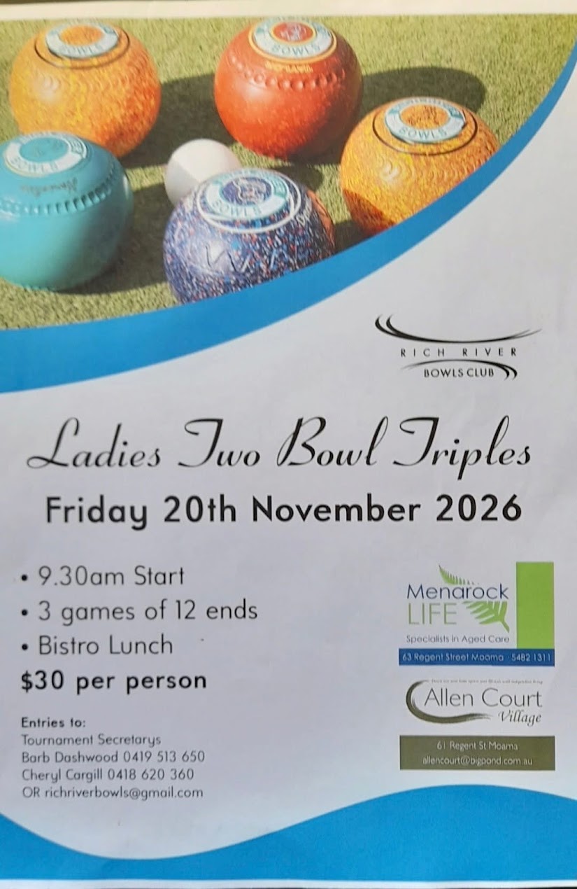 Ladies Two Bowl Triples