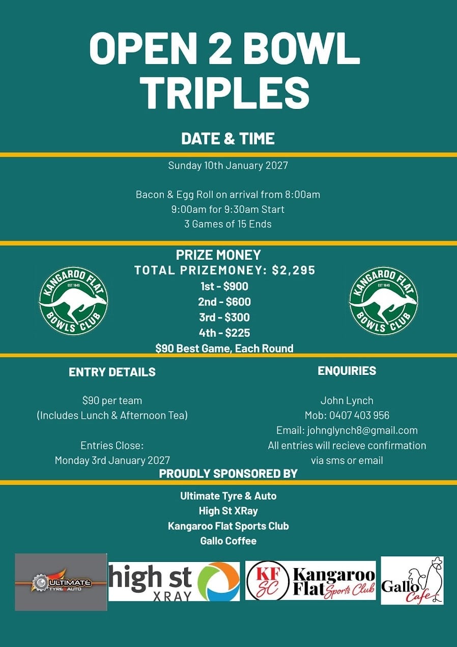 Open 2 Bowl Triples
