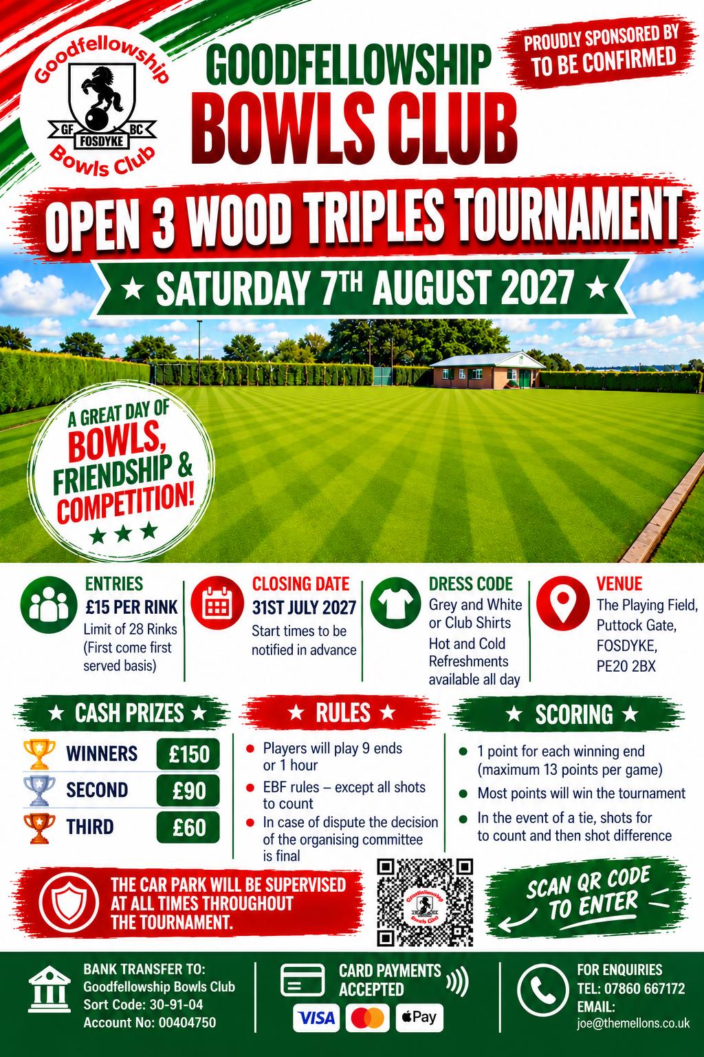 Open 3 Wood Triples Tournament flyer