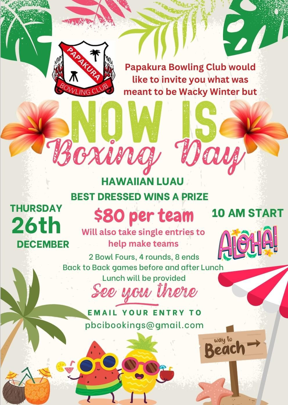 Boxing Day Hawaiian Luau flyer