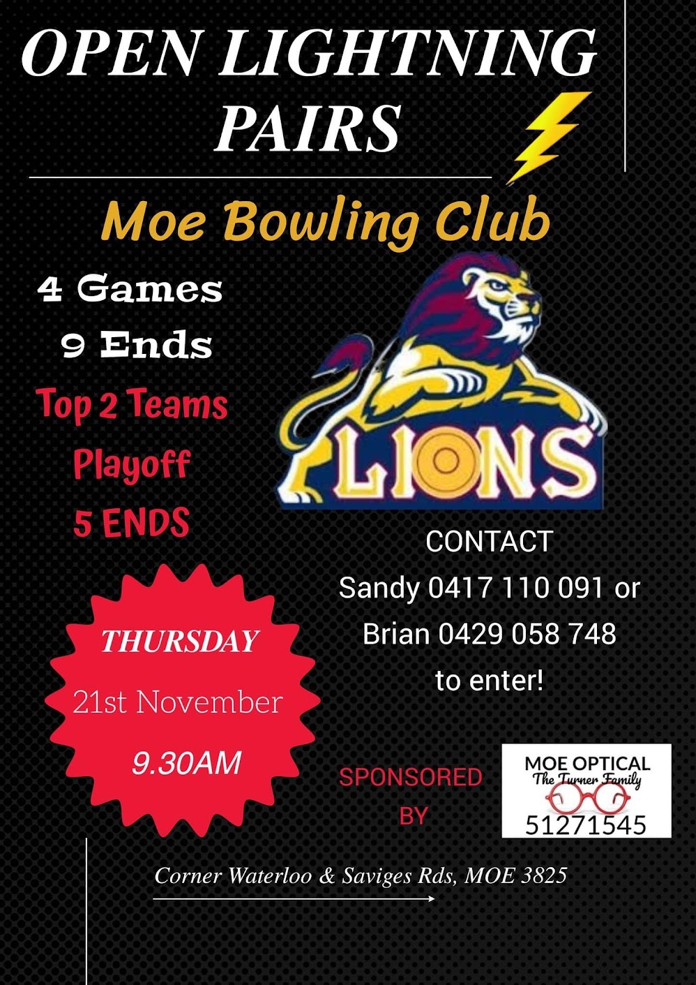 Open Lightning Pairs flyer