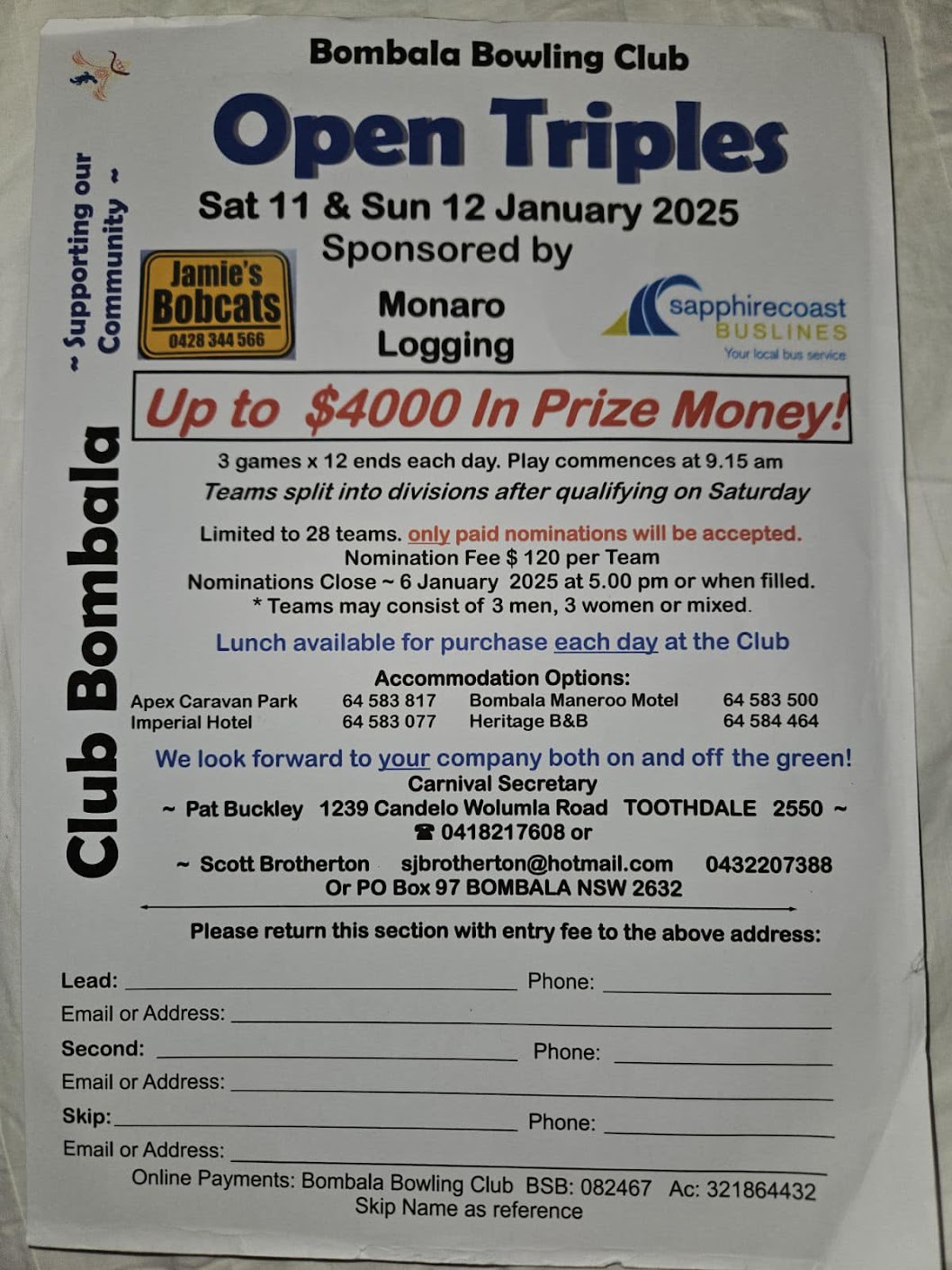 Bombala Open Triples