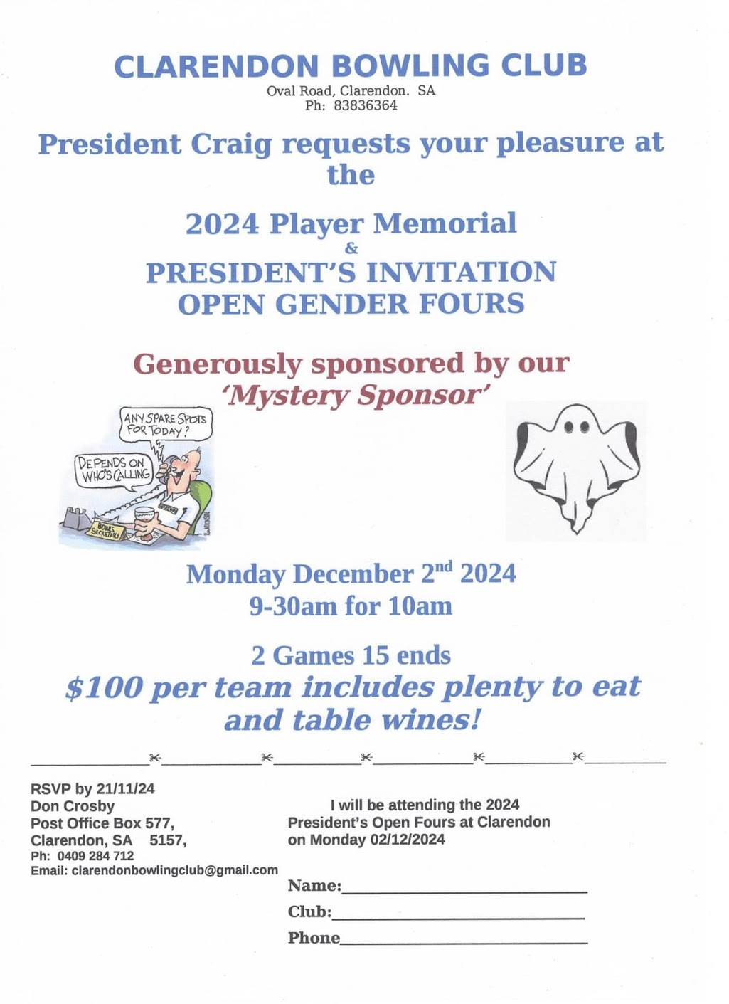 2024 Player Memorial flyer