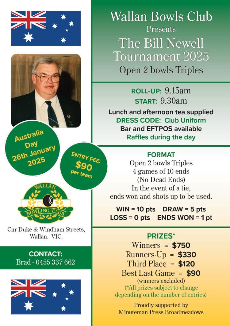 Bill Newell Tournament 2025 flyer