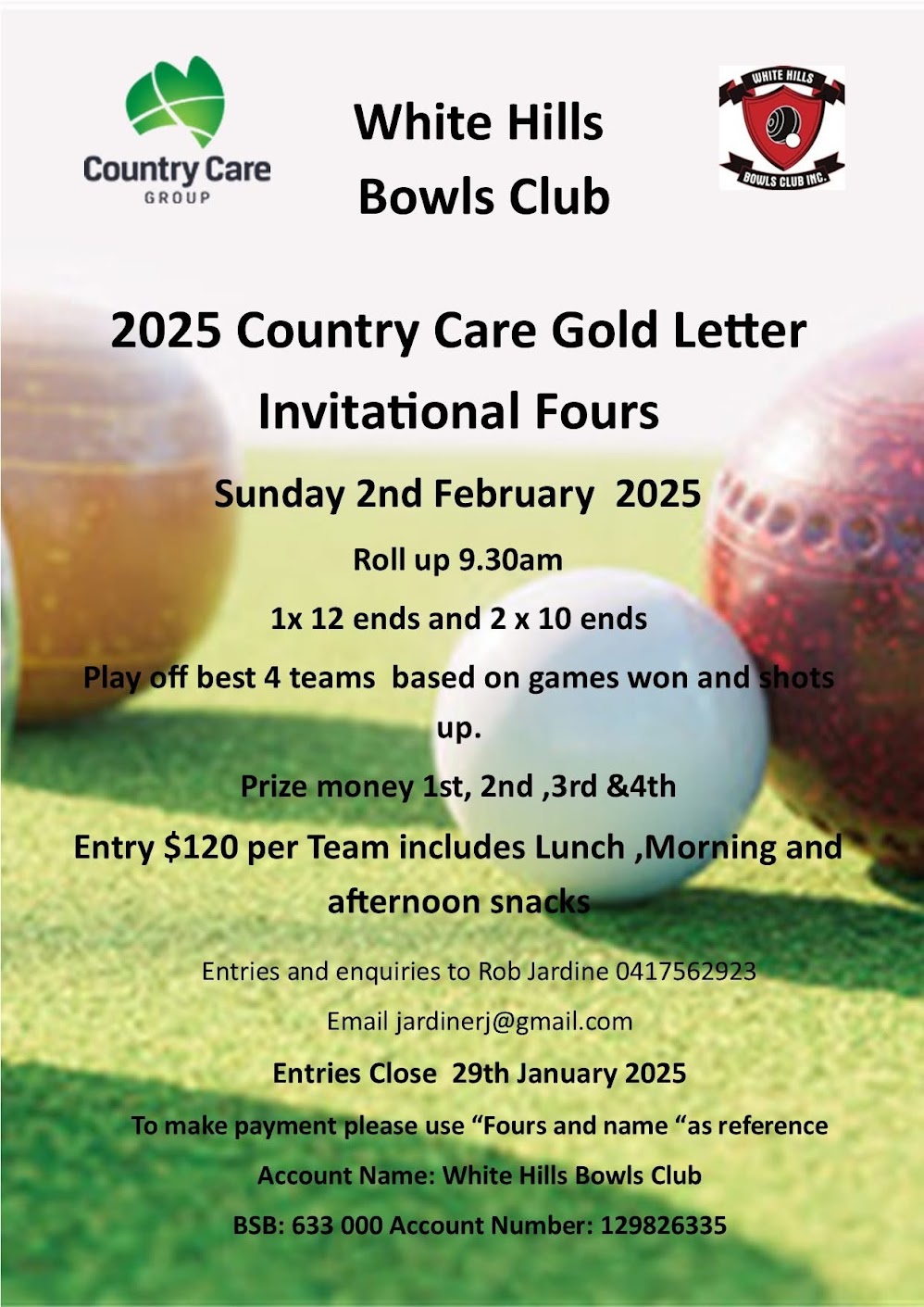 Country Care Gold letter Invitational Fours flyer