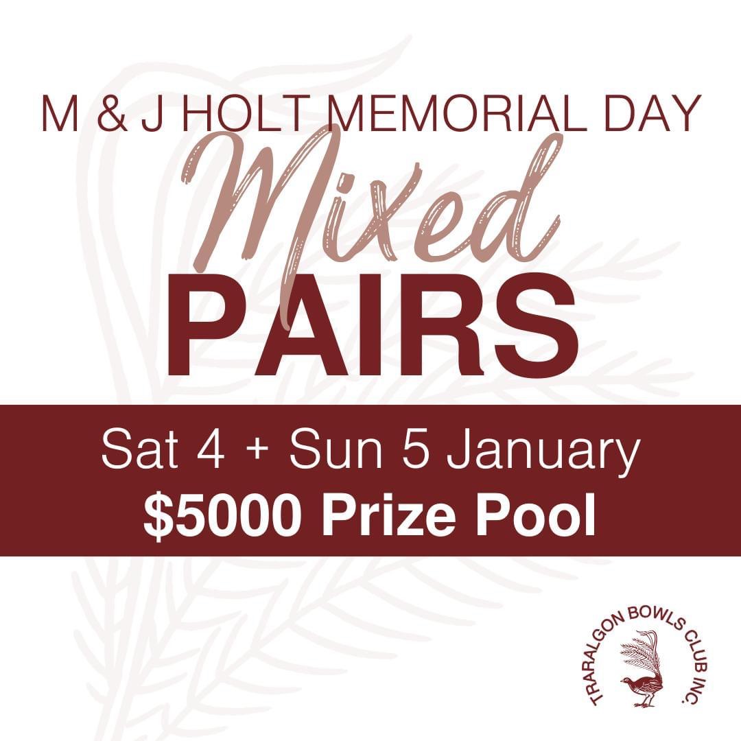 M&J Holt Memorial Mixed Pairs flyer