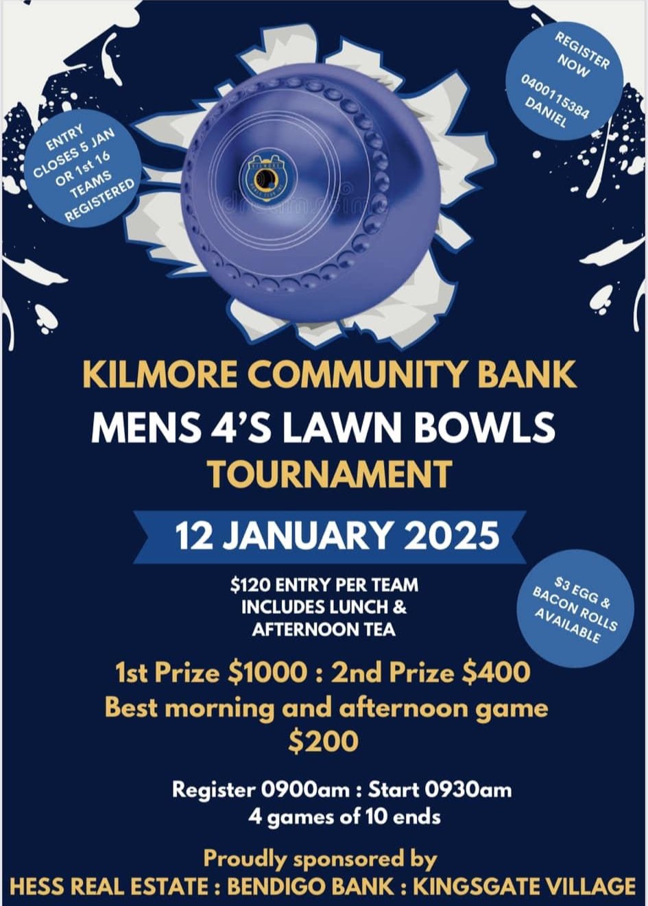 Kilmore Community Bank Mens 4s flyer