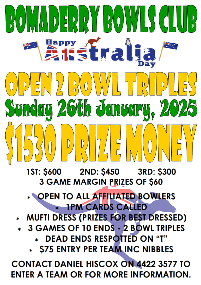 Australia Day 2 Bowl Triples