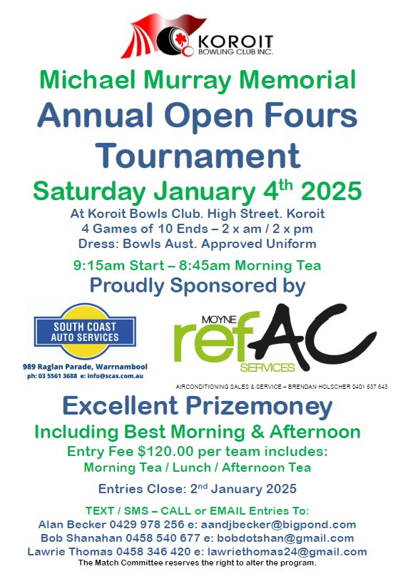Michael Murray Memorial Fours flyer