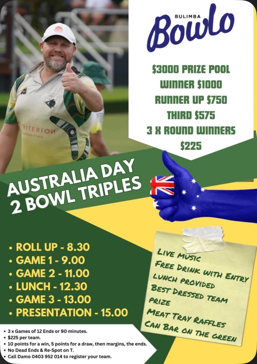 Australia Day 2 Bowl Triples flyer