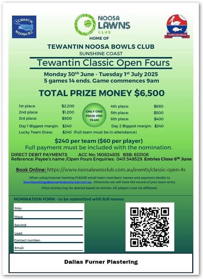 Tewantin Classic Open Fours