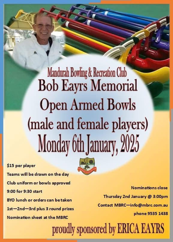 Bob Eayrs Memorial Open Arms flyer