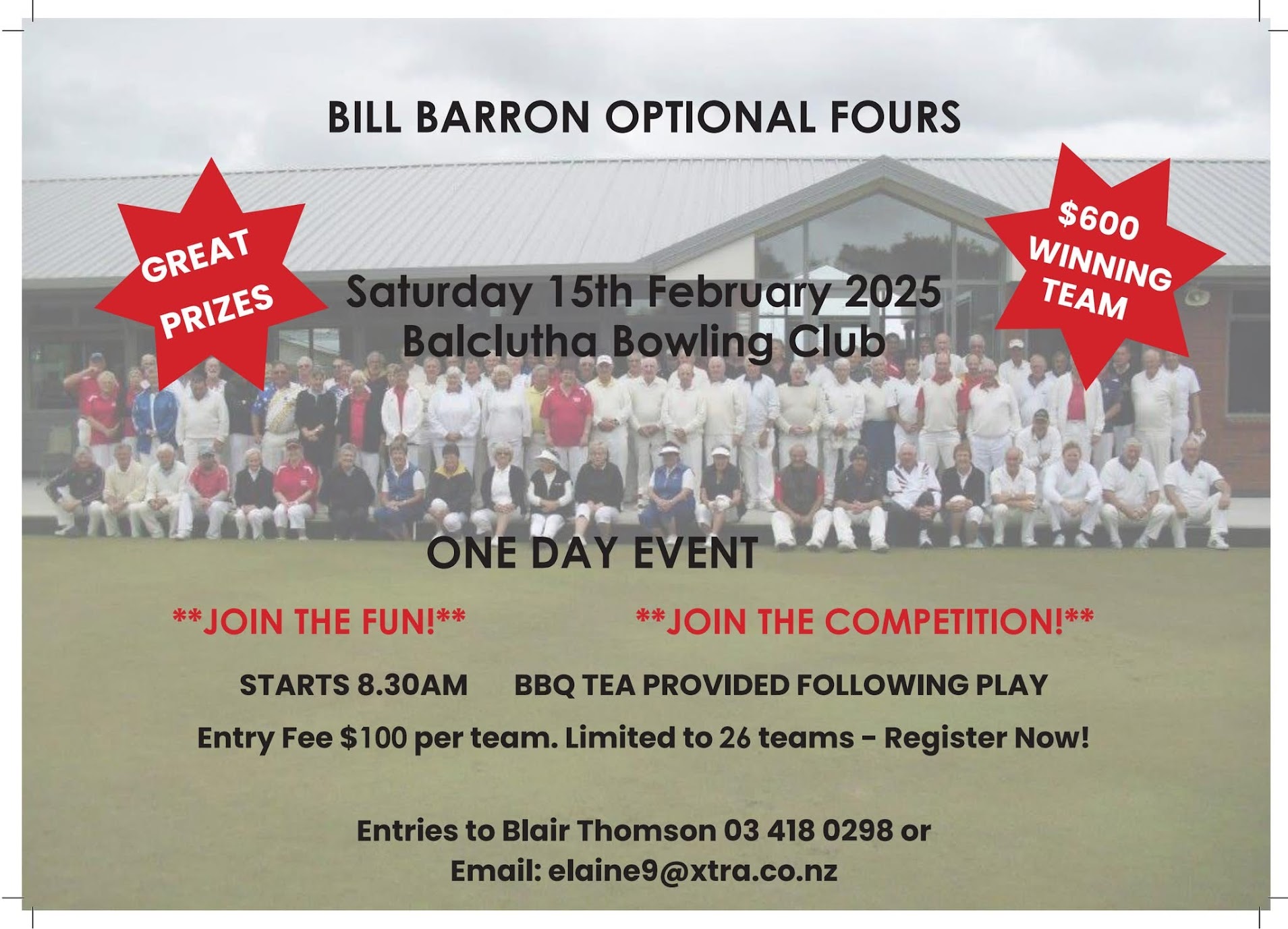 Bill Barron Optional Fours flyer