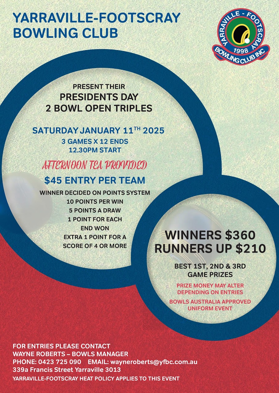 Presidents Day 2 Bowl Open Triples