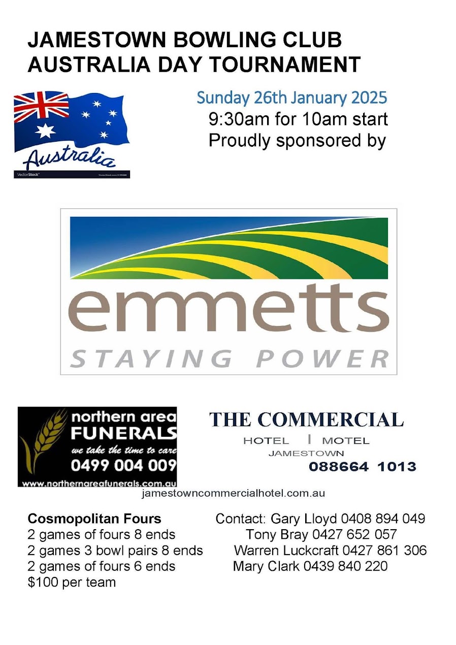 Jamestown Australia Day Tournament flyer