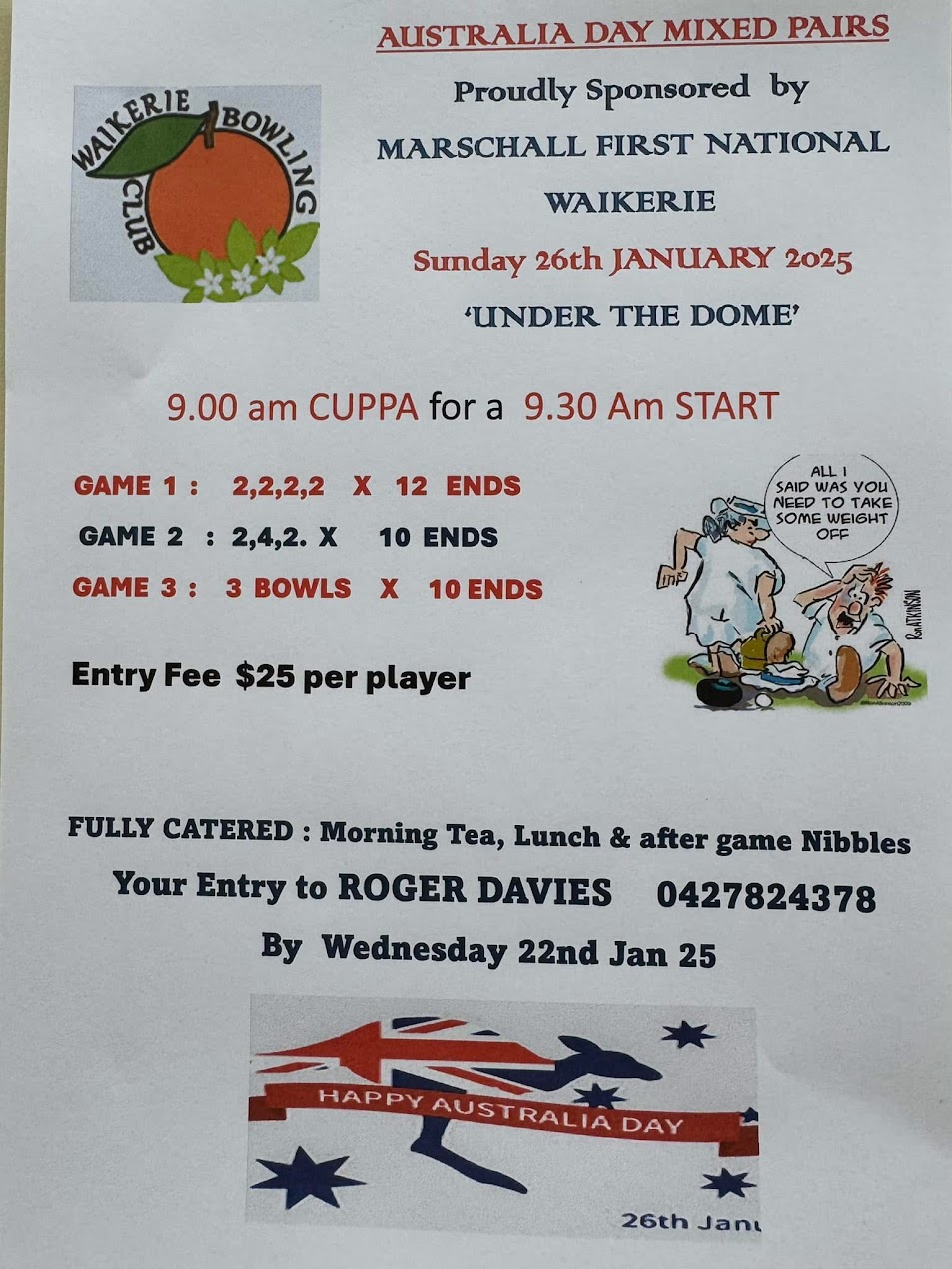 Australia Day Mixed Pairs flyer