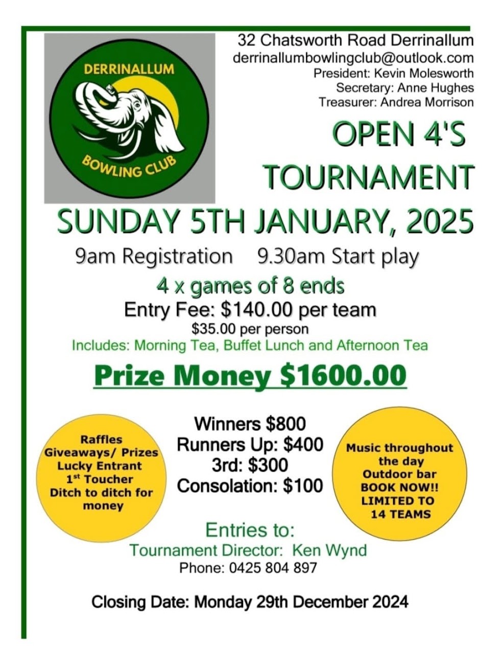 Derrinallum Open 4s Tournament