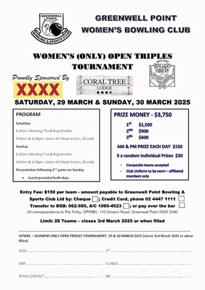 Womens Only Open Triples flyer