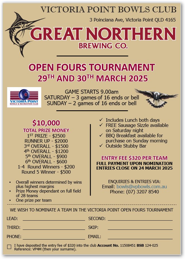 Great Northern Open Fours