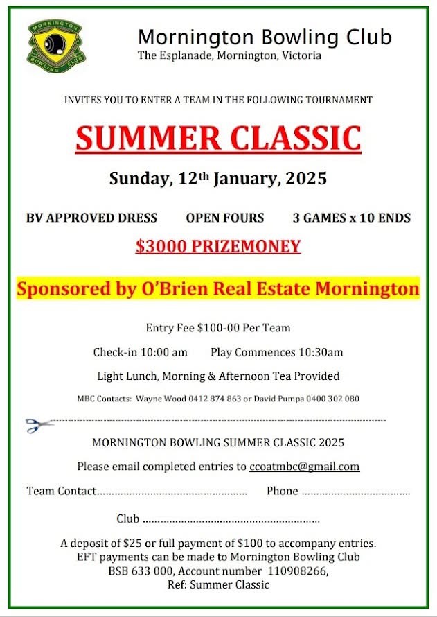 Mornington Summer Classic flyer