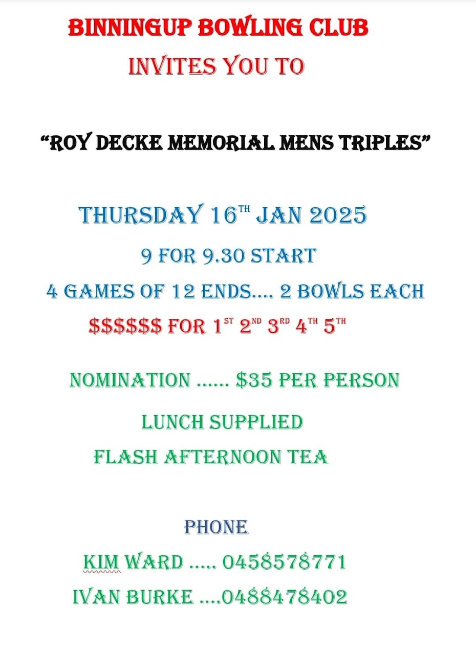 Roy Decke Memorial Mens Triples