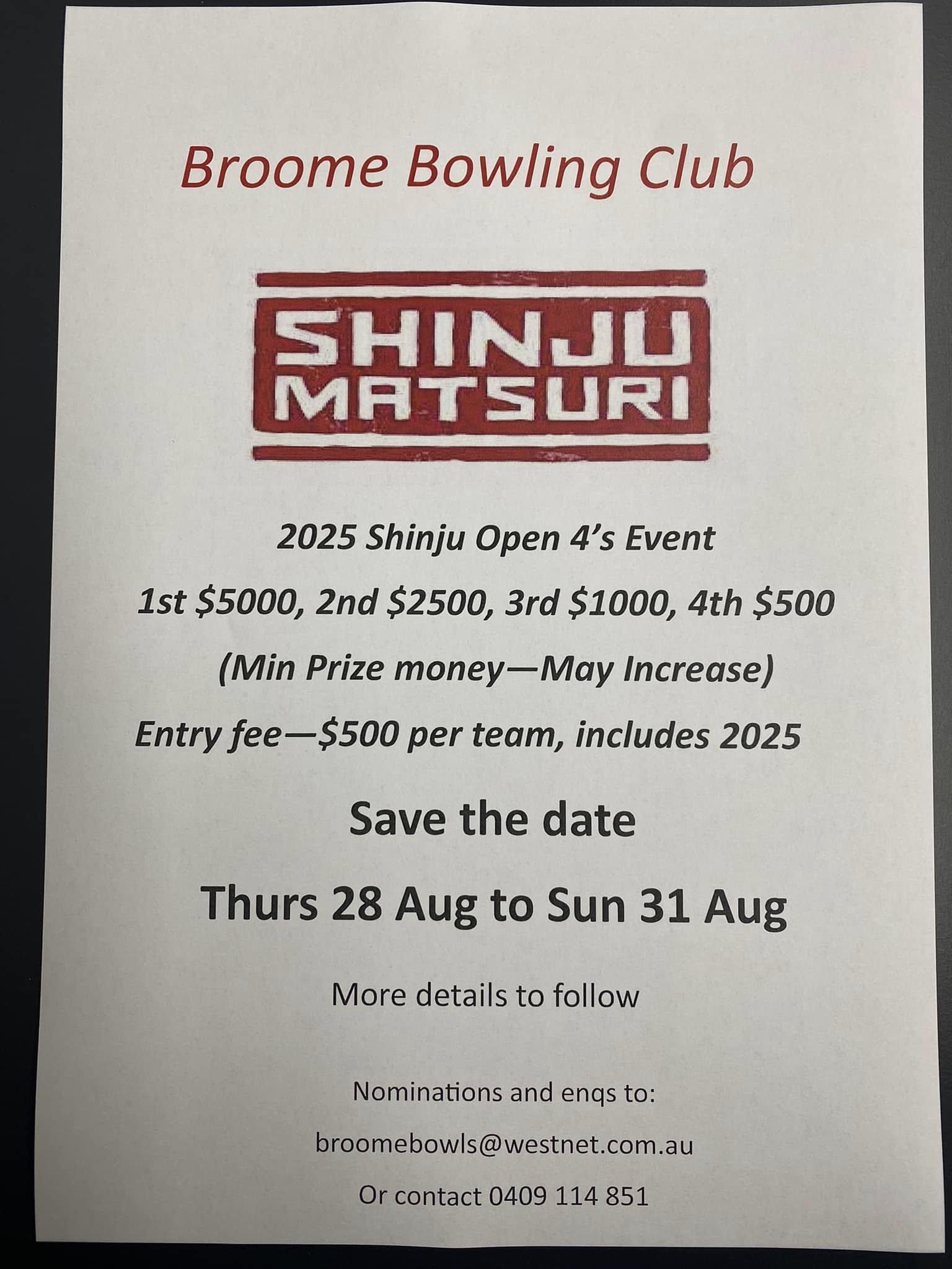 2025 Shiju Open 4s Event flyer