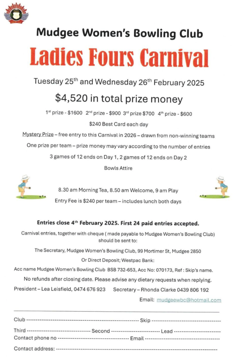 Ladies Fours Carnival flyer