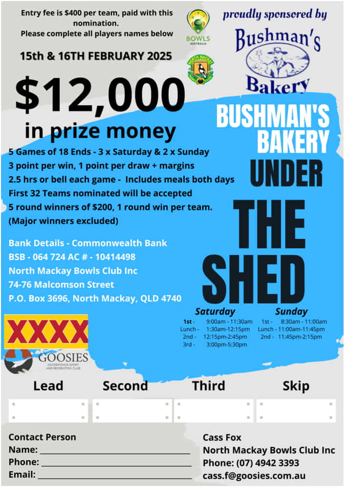 Bushmans Bakery Under The Shed flyer