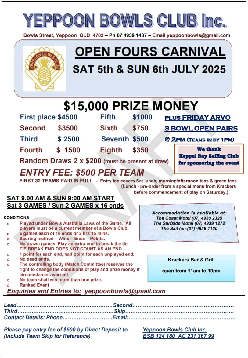 Yeppoon Open Fours Carnival