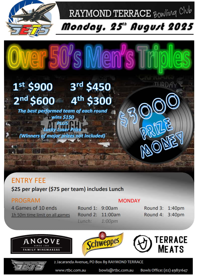 Over 50s Mens Triples flyer