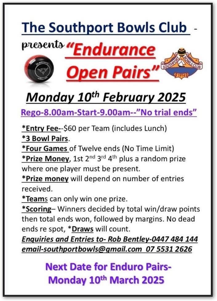 Endurance Open Pairs flyer
