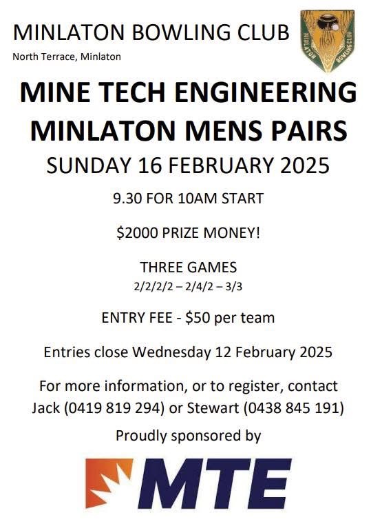 Minlaton Mens Pairs flyer