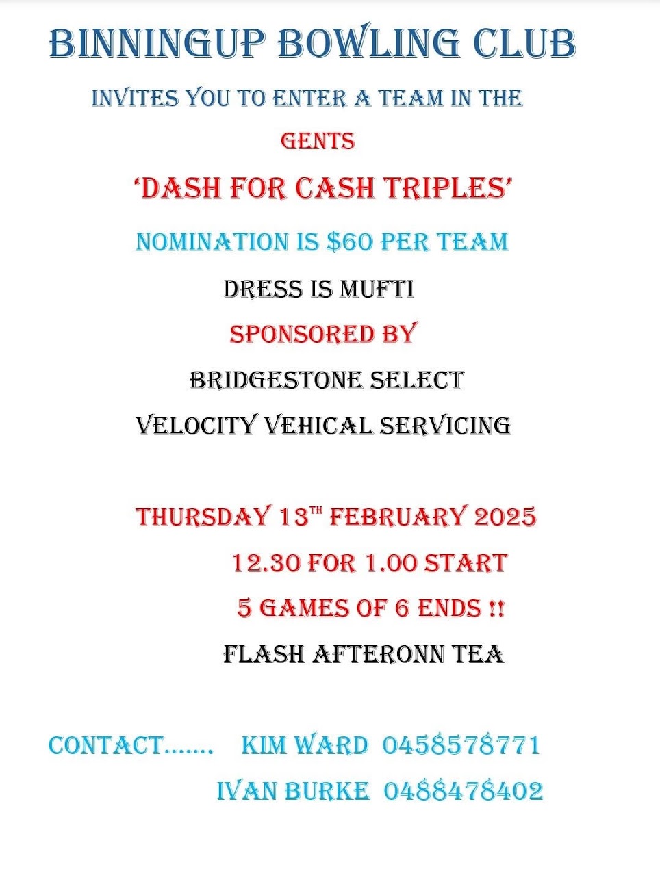Dash For Cash Triples flyer