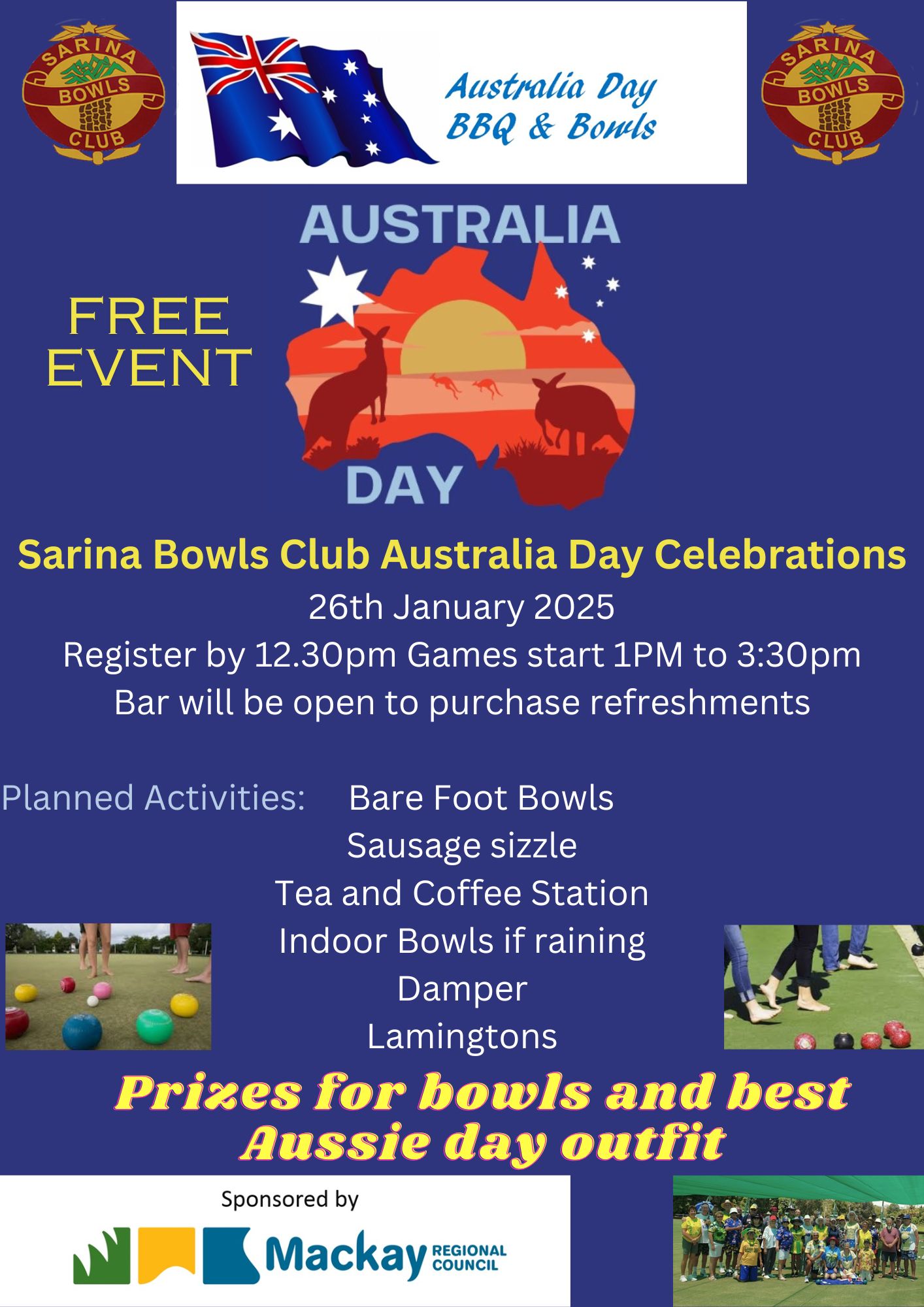 Australia Day BBQ & Bowls flyer