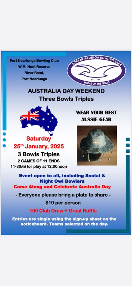 Australia Day Weekend Triples flyer