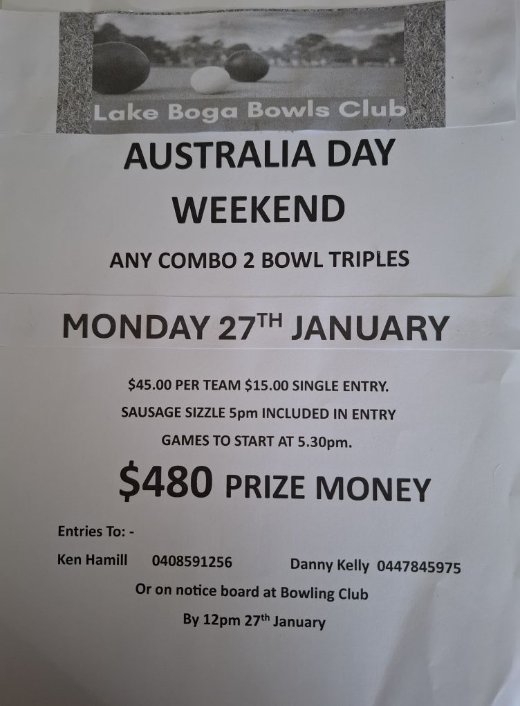 Australia Day Weekend flyer