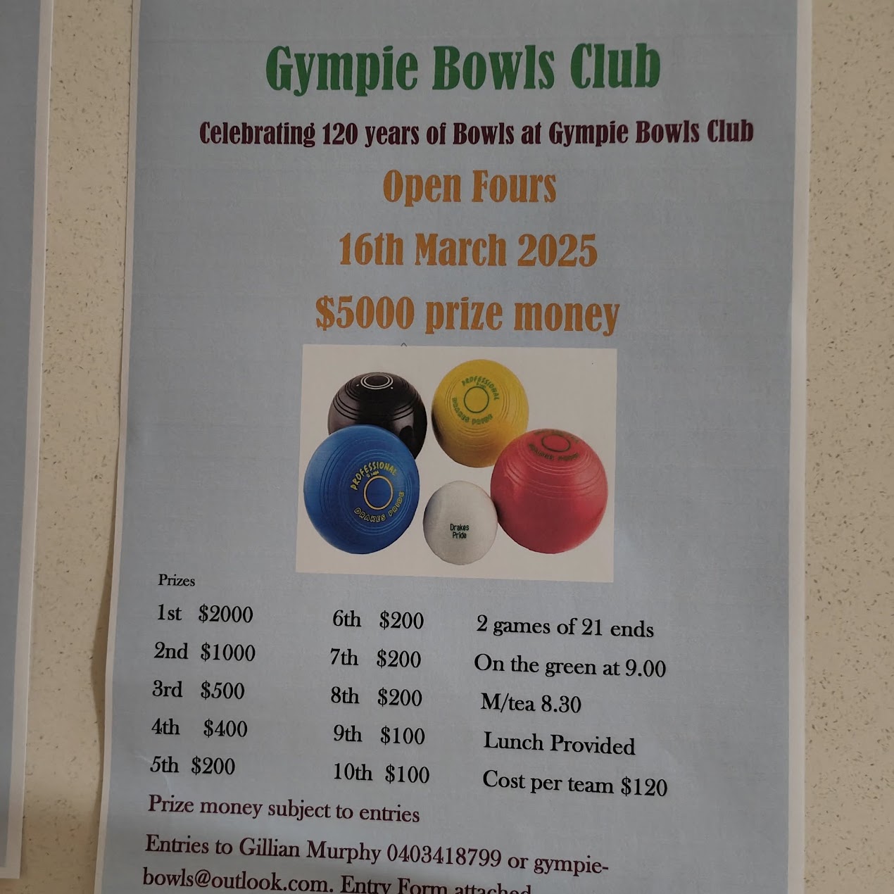 Celebrating 120 Years Open Fours flyer