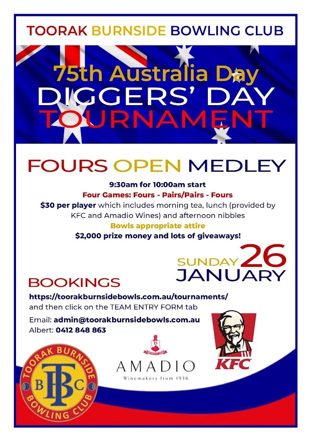75th Australia Day Diggers Day Medley flyer