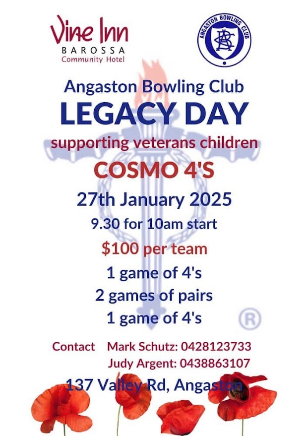 Angaston Legacy Day COSMO 4s flyer