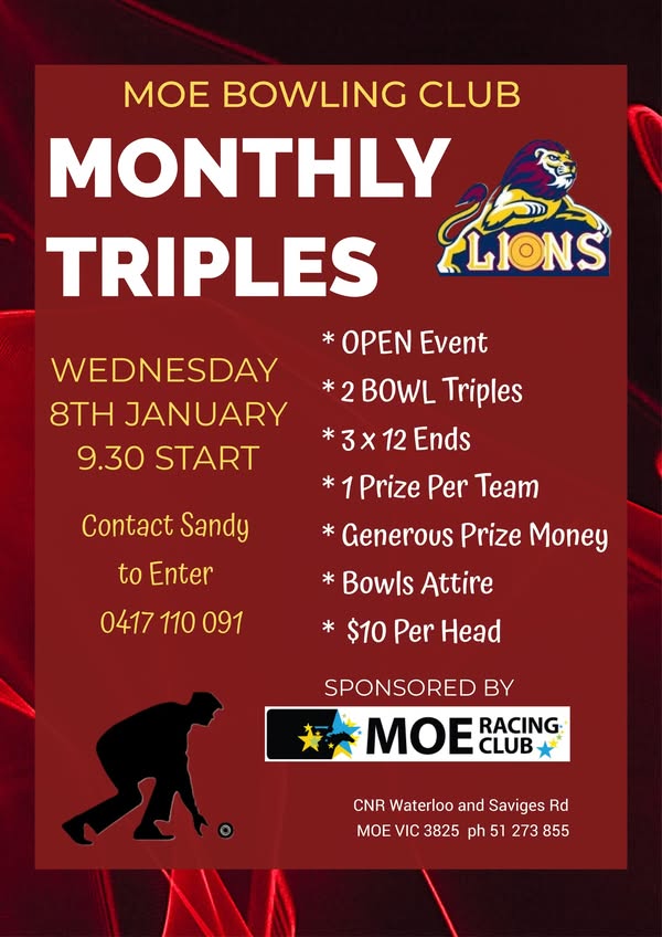 Moe Monthly Triples flyer
