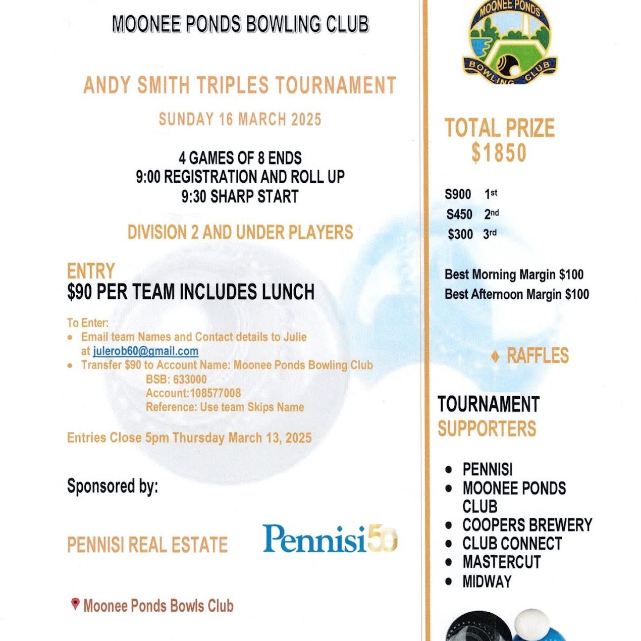 Andy Smith Triples Tournament flyer