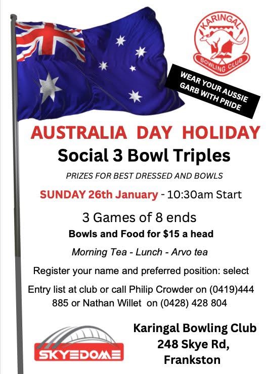 Australia Day Holiday Triples