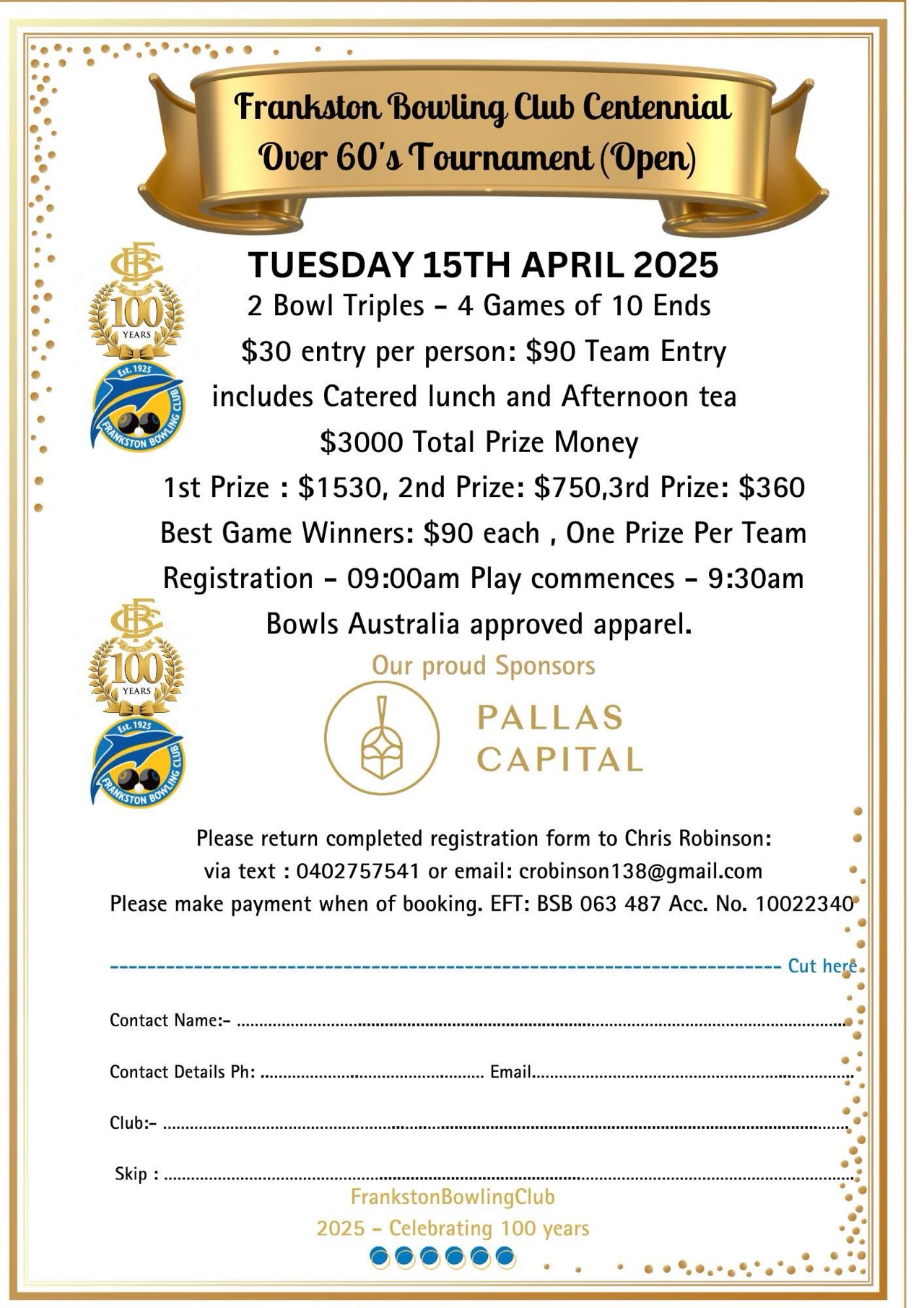 Frankston Centennial Over 60s Tournament