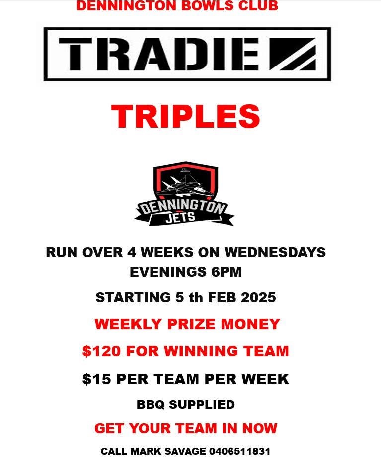 Tradie Triples flyer