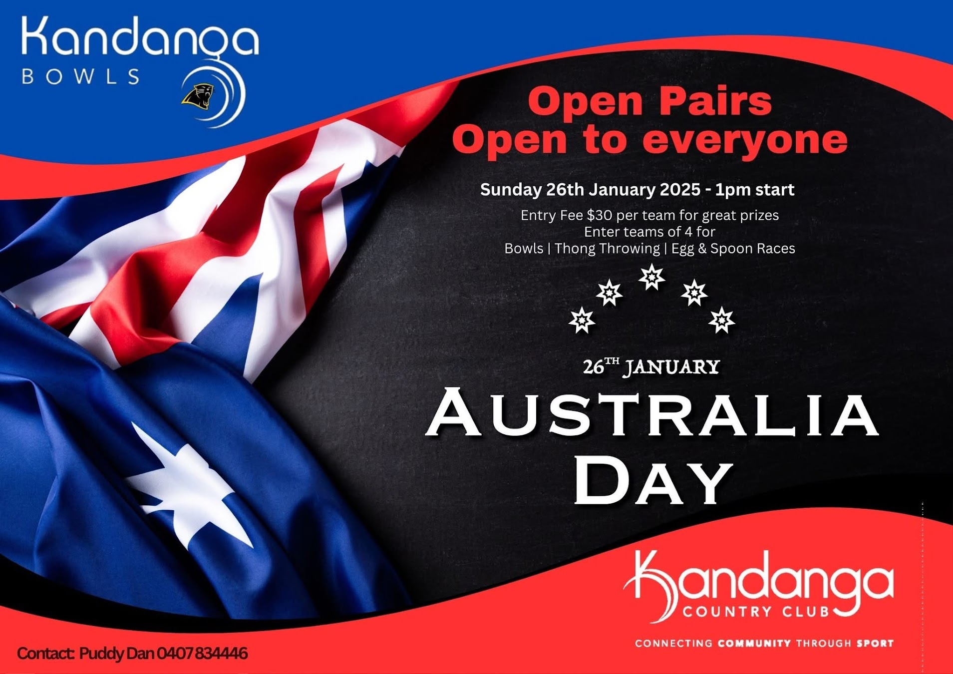 Australia Day Open Pairs flyer